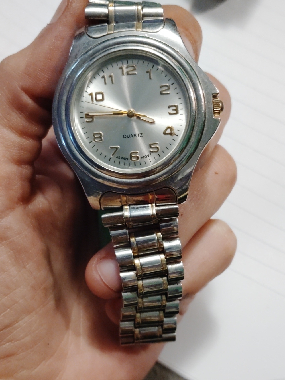 Quartz Stainless Steel Two-Tone Wrist Watch - Silver/Gold